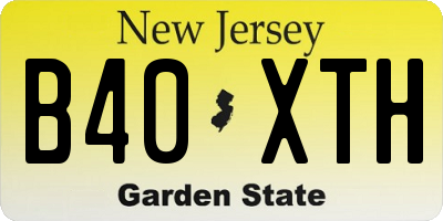 NJ license plate B40XTH