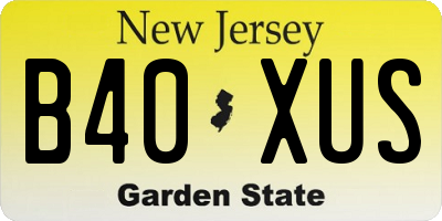 NJ license plate B40XUS