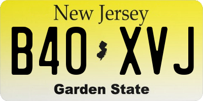 NJ license plate B40XVJ