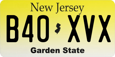 NJ license plate B40XVX