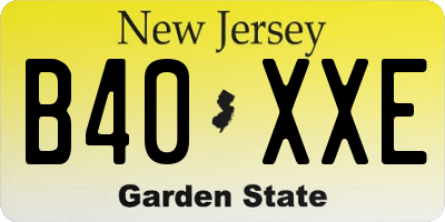 NJ license plate B40XXE