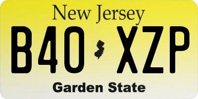 NJ license plate B40XZP