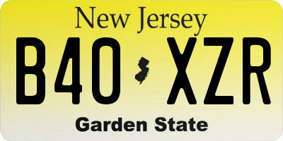 NJ license plate B40XZR