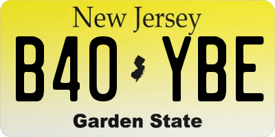 NJ license plate B40YBE