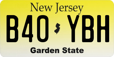 NJ license plate B40YBH