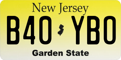 NJ license plate B40YBO