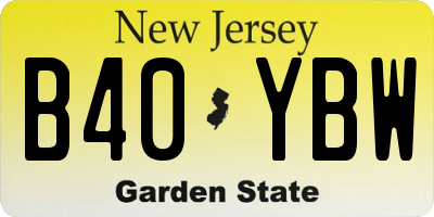 NJ license plate B40YBW