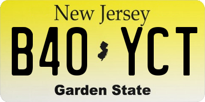NJ license plate B40YCT
