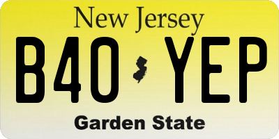 NJ license plate B40YEP