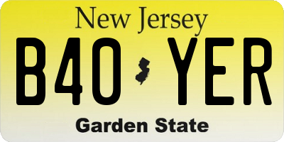 NJ license plate B40YER