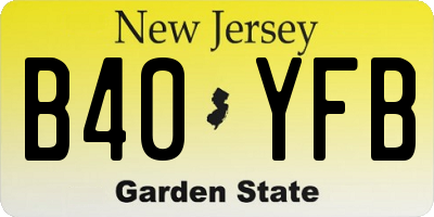 NJ license plate B40YFB