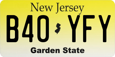 NJ license plate B40YFY