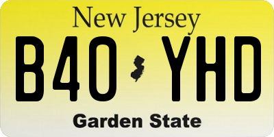 NJ license plate B40YHD