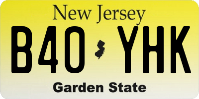 NJ license plate B40YHK