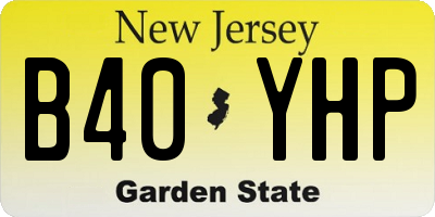 NJ license plate B40YHP
