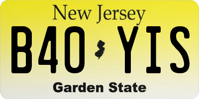 NJ license plate B40YIS