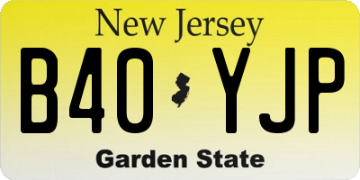 NJ license plate B40YJP