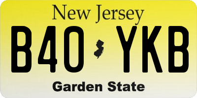 NJ license plate B40YKB
