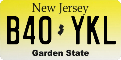 NJ license plate B40YKL