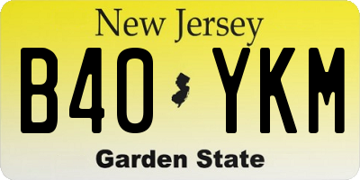 NJ license plate B40YKM