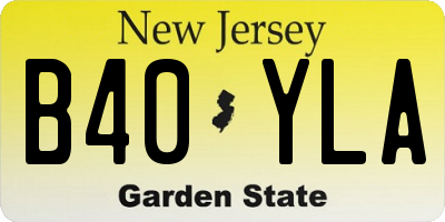 NJ license plate B40YLA