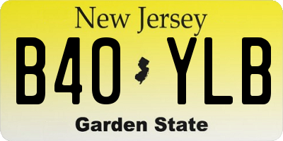 NJ license plate B40YLB