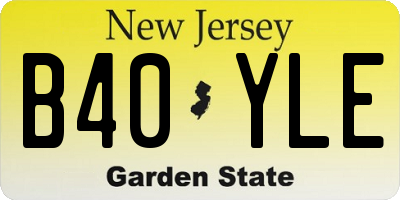 NJ license plate B40YLE