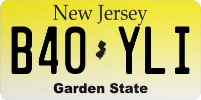 NJ license plate B40YLI