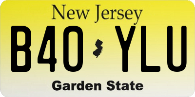 NJ license plate B40YLU