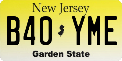 NJ license plate B40YME