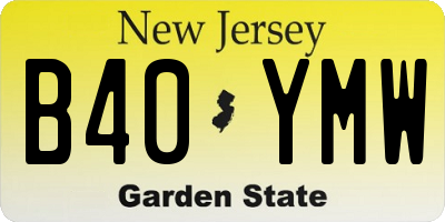 NJ license plate B40YMW