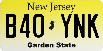 NJ license plate B40YNK