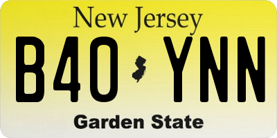 NJ license plate B40YNN