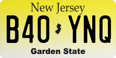 NJ license plate B40YNQ