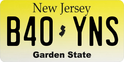 NJ license plate B40YNS