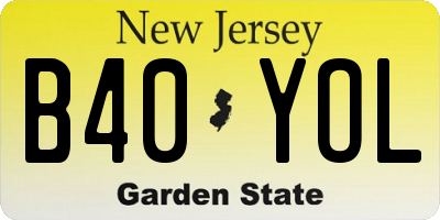 NJ license plate B40YOL