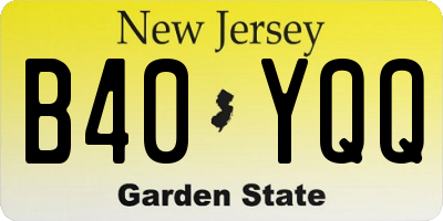 NJ license plate B40YQQ