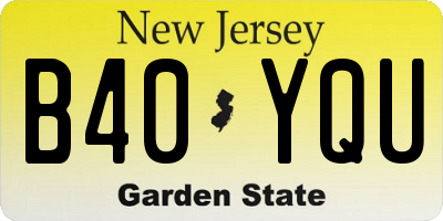 NJ license plate B40YQU