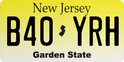 NJ license plate B40YRH
