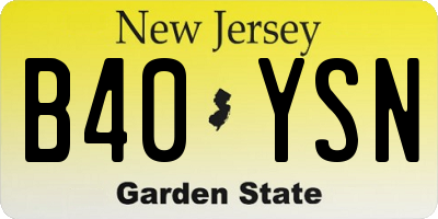 NJ license plate B40YSN