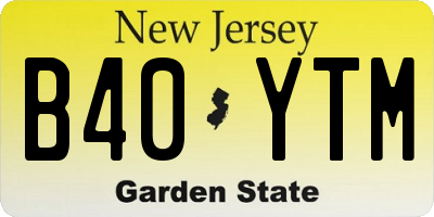 NJ license plate B40YTM