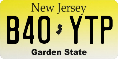 NJ license plate B40YTP