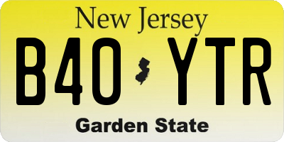 NJ license plate B40YTR