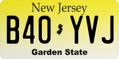 NJ license plate B40YVJ