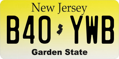 NJ license plate B40YWB