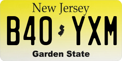 NJ license plate B40YXM
