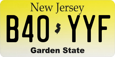 NJ license plate B40YYF