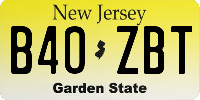NJ license plate B40ZBT