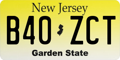 NJ license plate B40ZCT