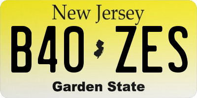 NJ license plate B40ZES
